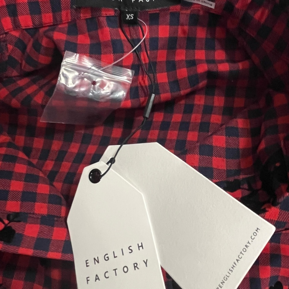 English Factory Gingham and Floral Blouse - Picture 4 of 7